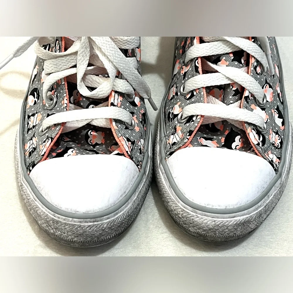 Converse Kids High-Top Sneakers Black, White, and Orange Penguin Tundra Print